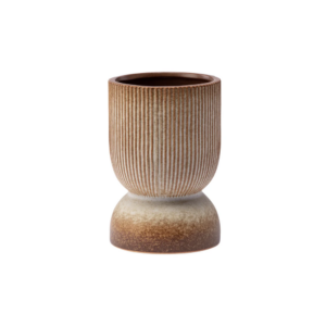 DISTRESSED RIBBED PLANTER ON BASE