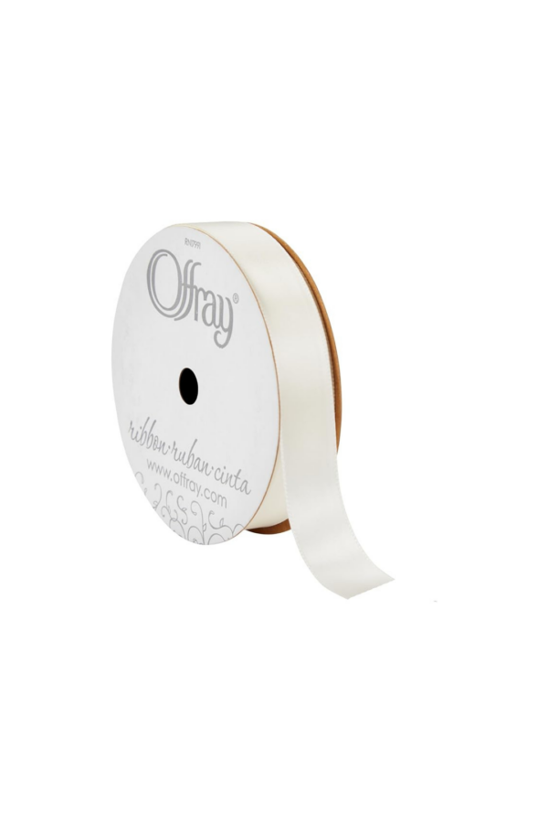 DOUBLE FACE SATIN #3, 50 YDS WHITE