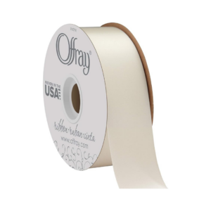 DOUBLE FACE SATIN #9 50 YDS ANTIQUE WHITE