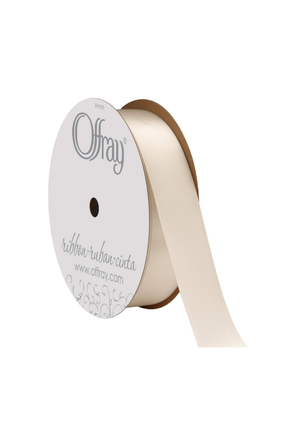 DOUBLE FACE SATIN IVORY #03 7/8" X 25 YDS