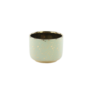 GREEN SPECKLED POT H:4" OP:5.5"