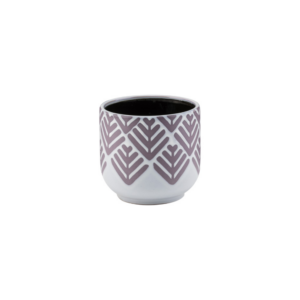 PURPLE CHEVRON PLANTER H:5" OP:6"