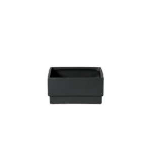 SQ MATTE ZEN BLACK PTRY H:4"OP: 8"