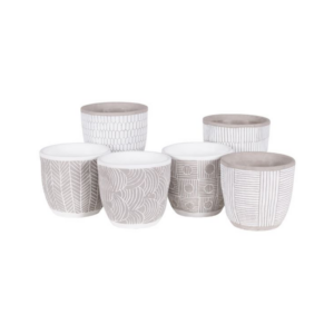 CEMENT POT 6" ANCIENT ART DESIGN 6 STYLES