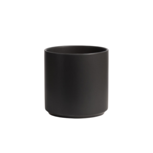 10" TALL MATTE BLACK CERAMIC CYLINDER