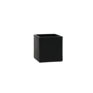 BLACK CERAMIC CUBE 3"X3"X3"