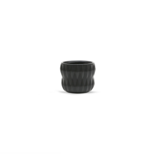 UNIQUE BLACK CERAMIC POT 4.5"X4"X4"