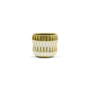 UNIQUE GOLD CERAMIC POT 5.5"X5"X5"