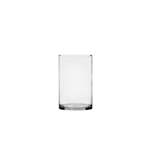 ROUND CLEAR GLASS VASE H: 11.75" OP: 7"