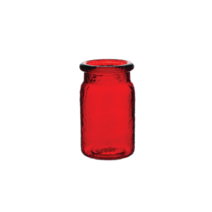 ROUND GLASS HAMMER JAR 6.5" RED