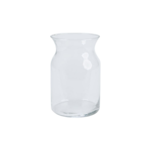 ROUND GLASS MILK JUG VASE 8" X 5"
