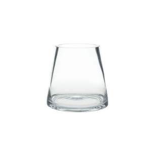 FAT PYRAMID VASE 4.5" X 5" CLEAR