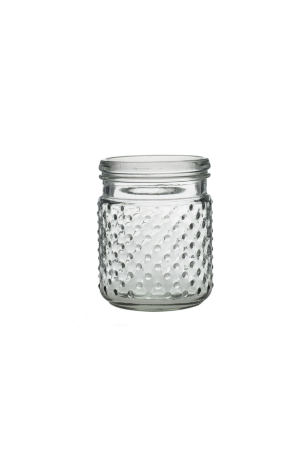 HOBNAIL JAR 4" X 5.75" WHITE