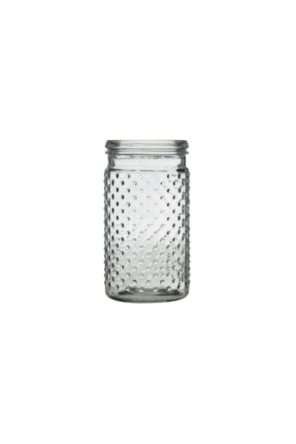 HOBNAIL JAR H:7.5" OP:4" CLEAR
