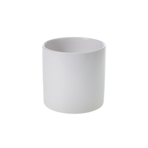 CERCLE POT SHINEY WHITE H:6.5" OP:6.25"