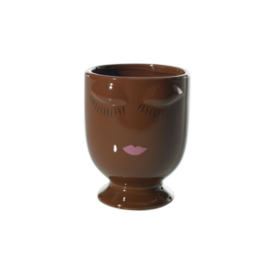 CELFIE VASE 4"X 5.25" CHOCOLATE