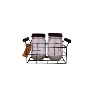 JAR W/ WIRE LID H:5.5" SET OF 2