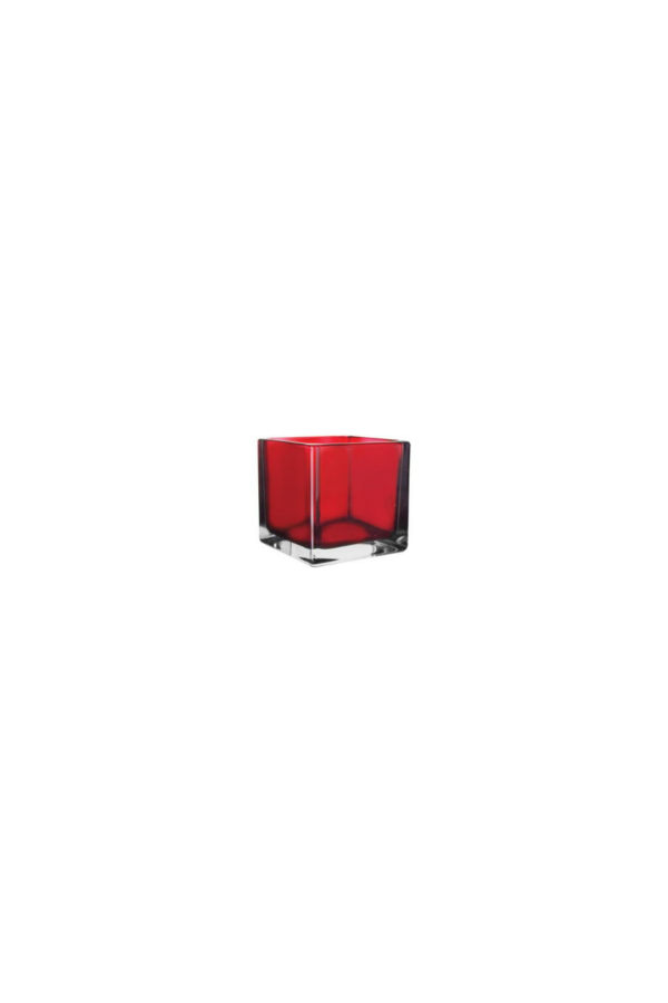 CUBE H:4" OP:4" RUBY