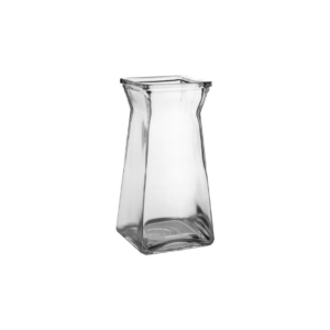 GATHERED SQUARE VASE H:8.25" OP:3.25"