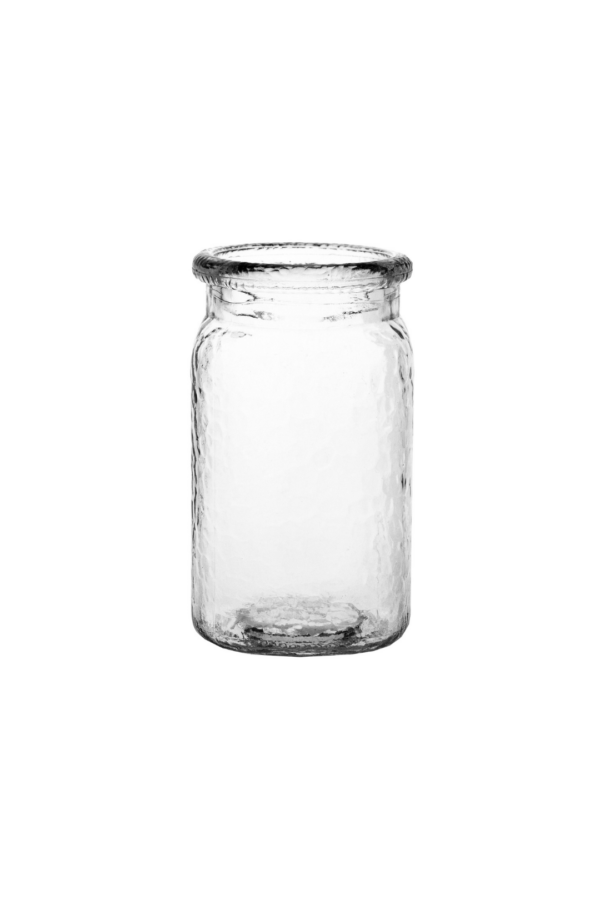 HAMMERED JAR 6.5" CLEAR