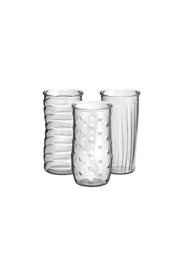 ROSE VASE ASST H: 8.5" OP 3.75" 3 STYLES