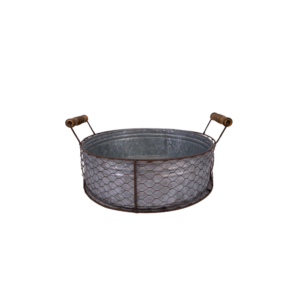 GALVANIZED CHICKEN WIRE BOWL 2.75" X 9.5"