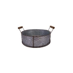 GALVANIZED CHICKEN WIRE BOWL 2.5" X 7.5"