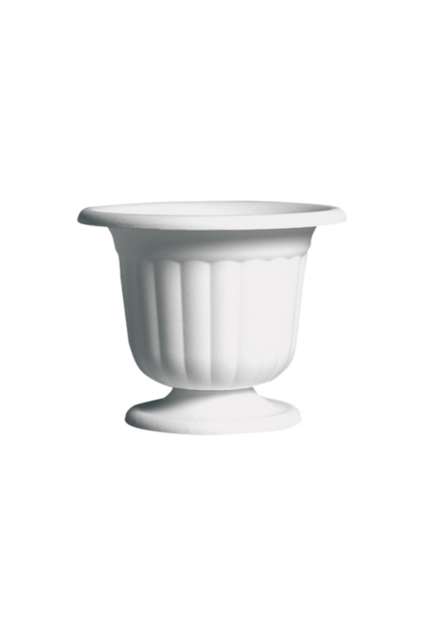 PEDESTAL URN WHITE H: 9 5/8" OP: 12"