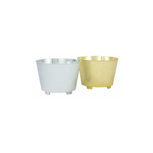 ROUND BRUSHED PLANTER, SILVER H:4" OP:4.5"