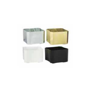 BOX PLANTER WHITE H:3" OP:4"