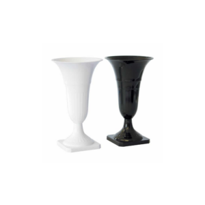 FRENCH ROSE VASE, WHITE 12", 6.75"OPENING (PLASTIC)