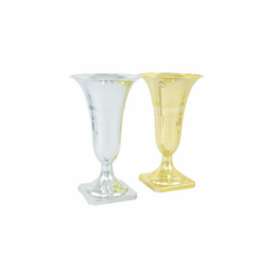 FRENCH ROSE VASE, GOLD H:12"OP: 6"