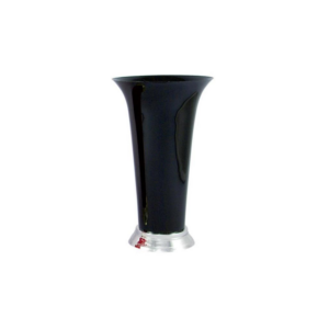 TRUMPET VASE, BLACK H:13" OP:7"