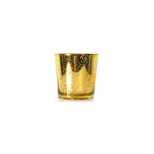 ANTIQUE GOLD VOTIVE CUP W/WAX 5X2.75"