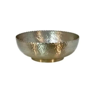 ALUMINUM GOLD HAMMERED BOWL 14X5"
