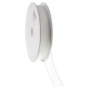 STRIPED CHIFFON WHITE/PEARL #3 5/8"X 50 YD
