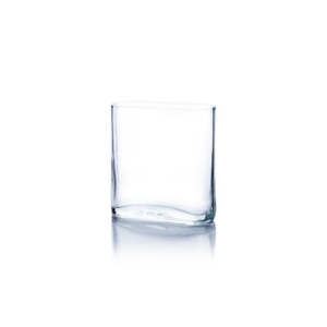 CLEAR ROUND RECTANGULAR GLASS 3"X7"X 8"