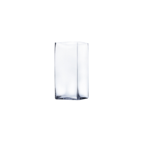 CLEAR BLOCK VASE 5"X5"WIDTH 10"BASE