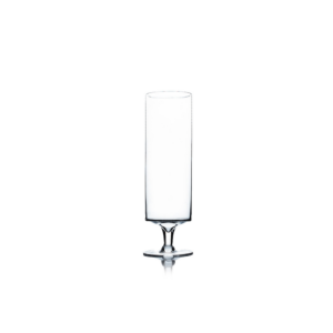 CLEAR LONG CYLINDER ON STAND CANDLE HOLDER 16"