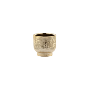 SMALL GOLD PEDESTAL PLANTER